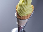 鳥取名物！「梨ソフトクリーム」　1Ｆティーラウンジにて