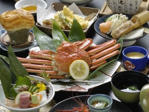 料理:お手軽カニ会席 よこ